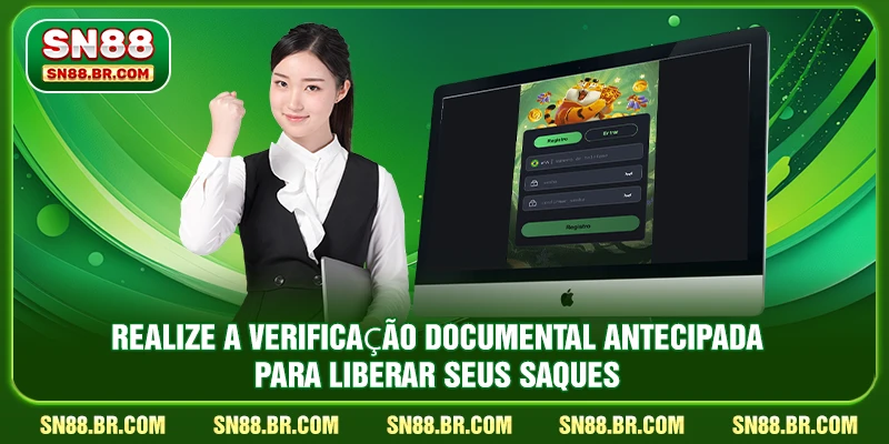Cadastro na SN88 3 Realize a verificação documental antecipada para liberar seus saques