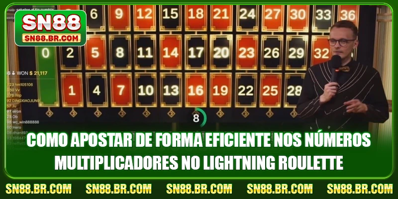 Como apostar de forma eficiente nos números multiplicadores no Lightning Roulette