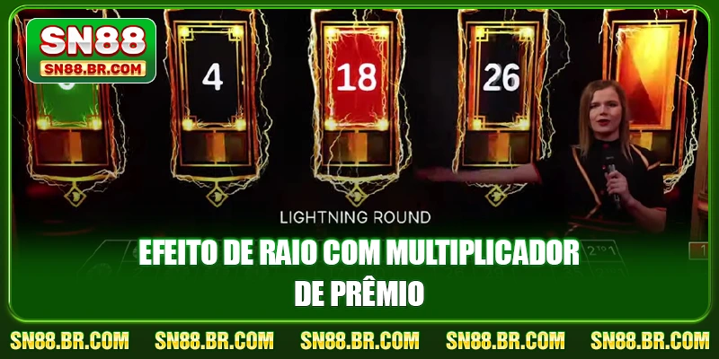 Efeito de raio com multiplicador de prêmio