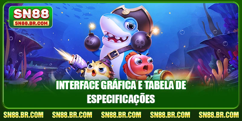 Interface gráfica e tabela de especificações